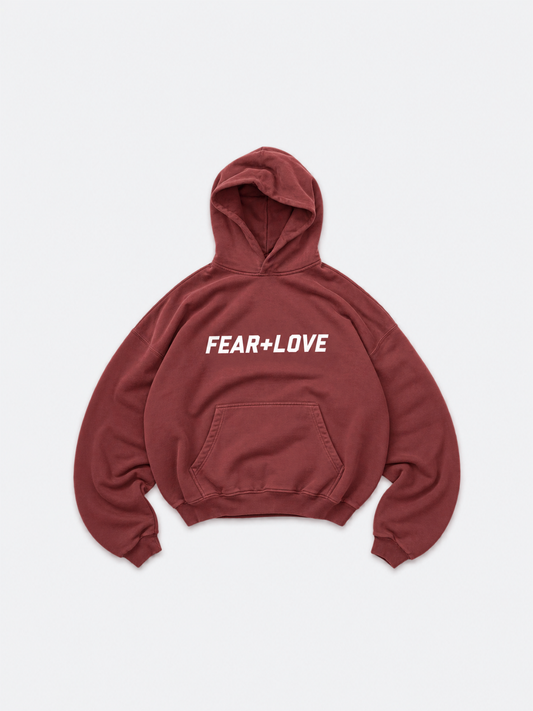 Vintage Wash Hoodie Maroon