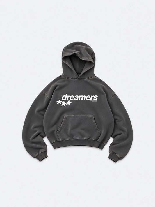 Dreamers Hoodie Washed Black